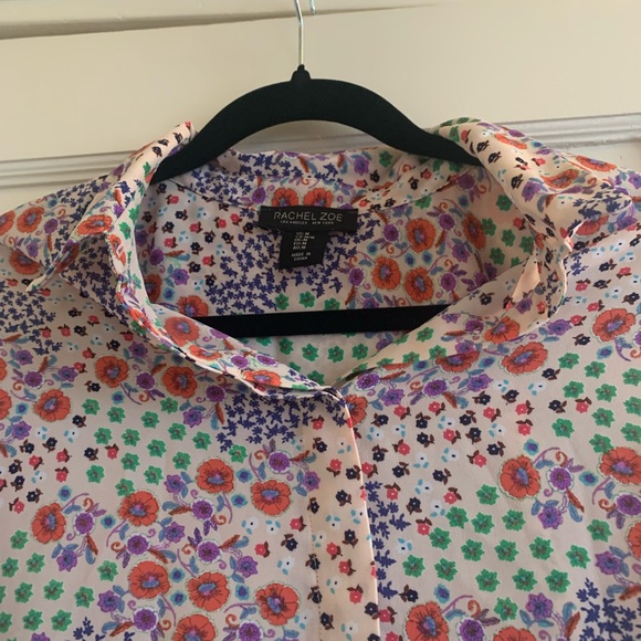 EUC Rachel Zoe Floral Button Down Blouse - Picture 2 of 14
